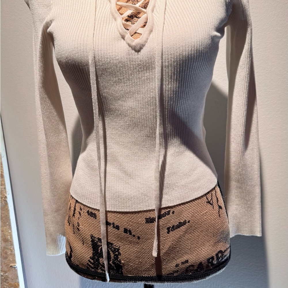 H&M Cream Ribbed Knit Top - Picture 2 of 7